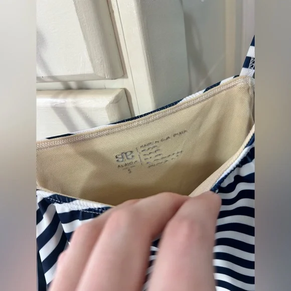 Albion The Wave Pana Stripe Ruffle Bow Tie Shoulder One Piece Swimsuit☀️ - Picture 4 of 12